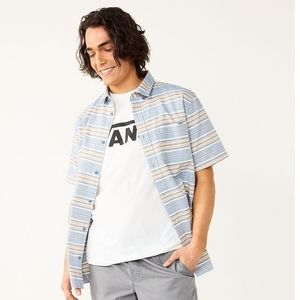 Brand new Captain Blue Men's Vans Button-Down Shirt *NWT*